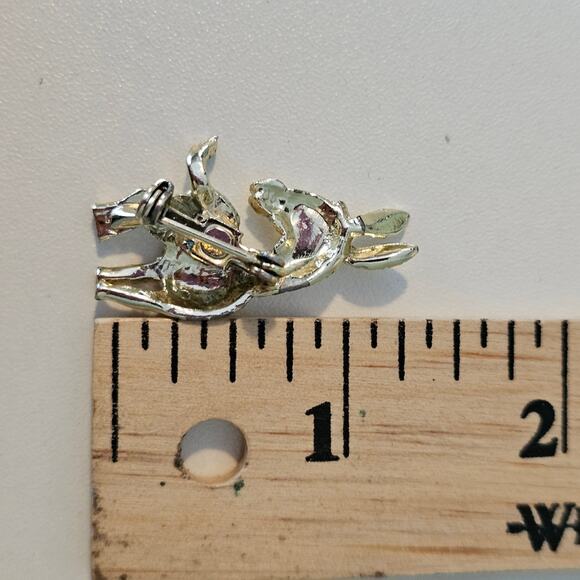 Vintage Gold Donkey Brooch with Rhinestone Eye - Picture 3 of 5